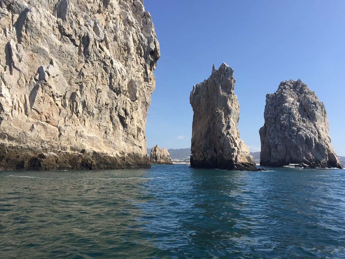 Rock formations at the mouth of Cabo San Lucas Bay