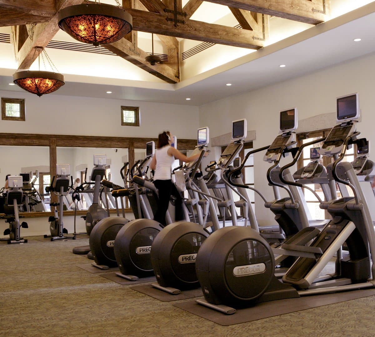 Cardio machines in the Hacienda Beach Club fitness center