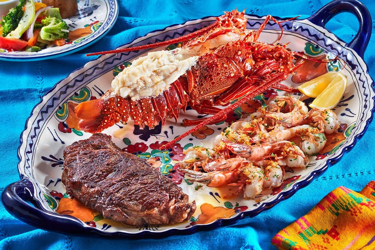 Lobster combination plate at The Office on the Beach